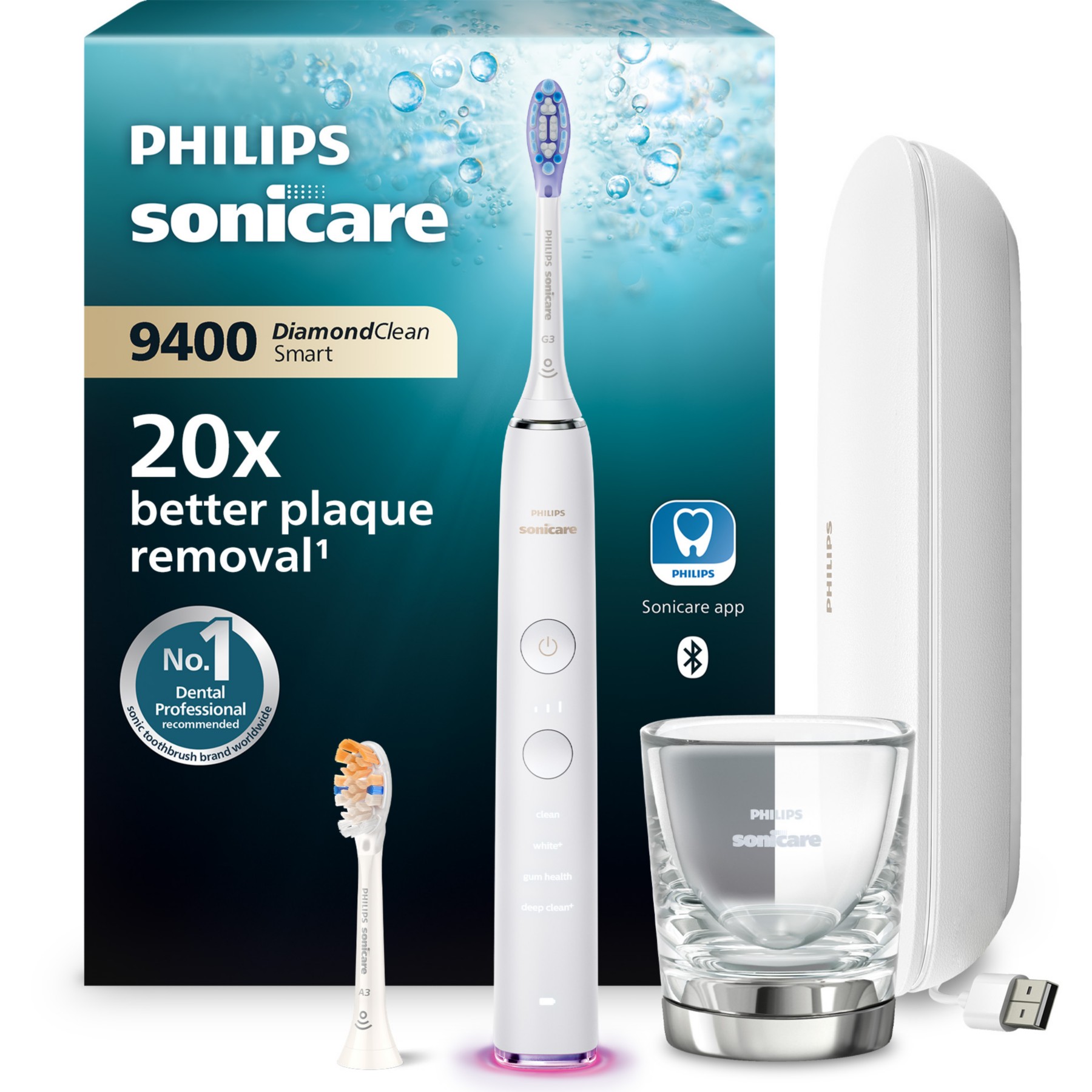 Brosse à dents électrique PHILIPS Sonicare Diamondclean Smart 9400 HX9917/88