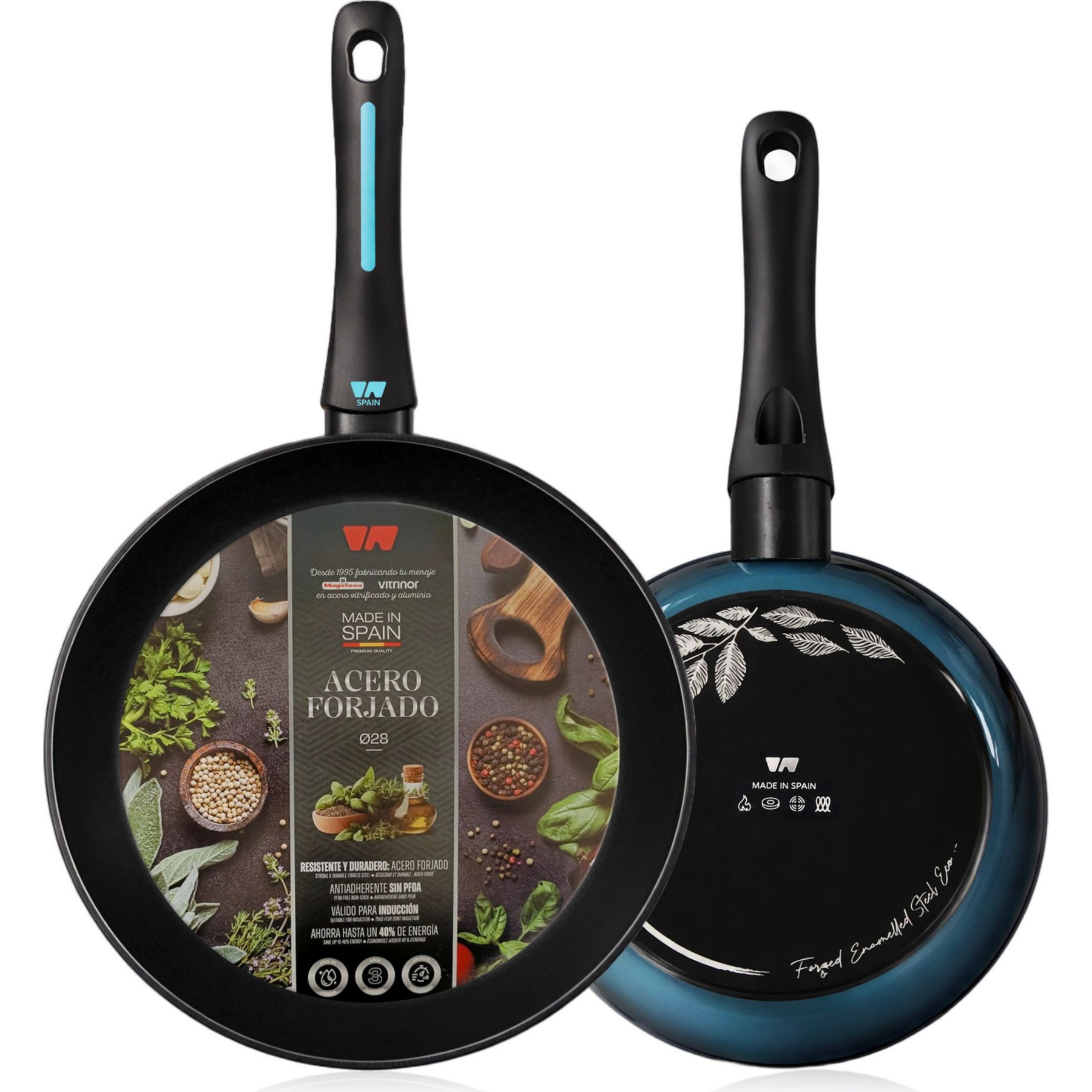 Batterie de cuisine BRIEBE MARE Acier Forgé, 20-24 cm, Antiadhésif
