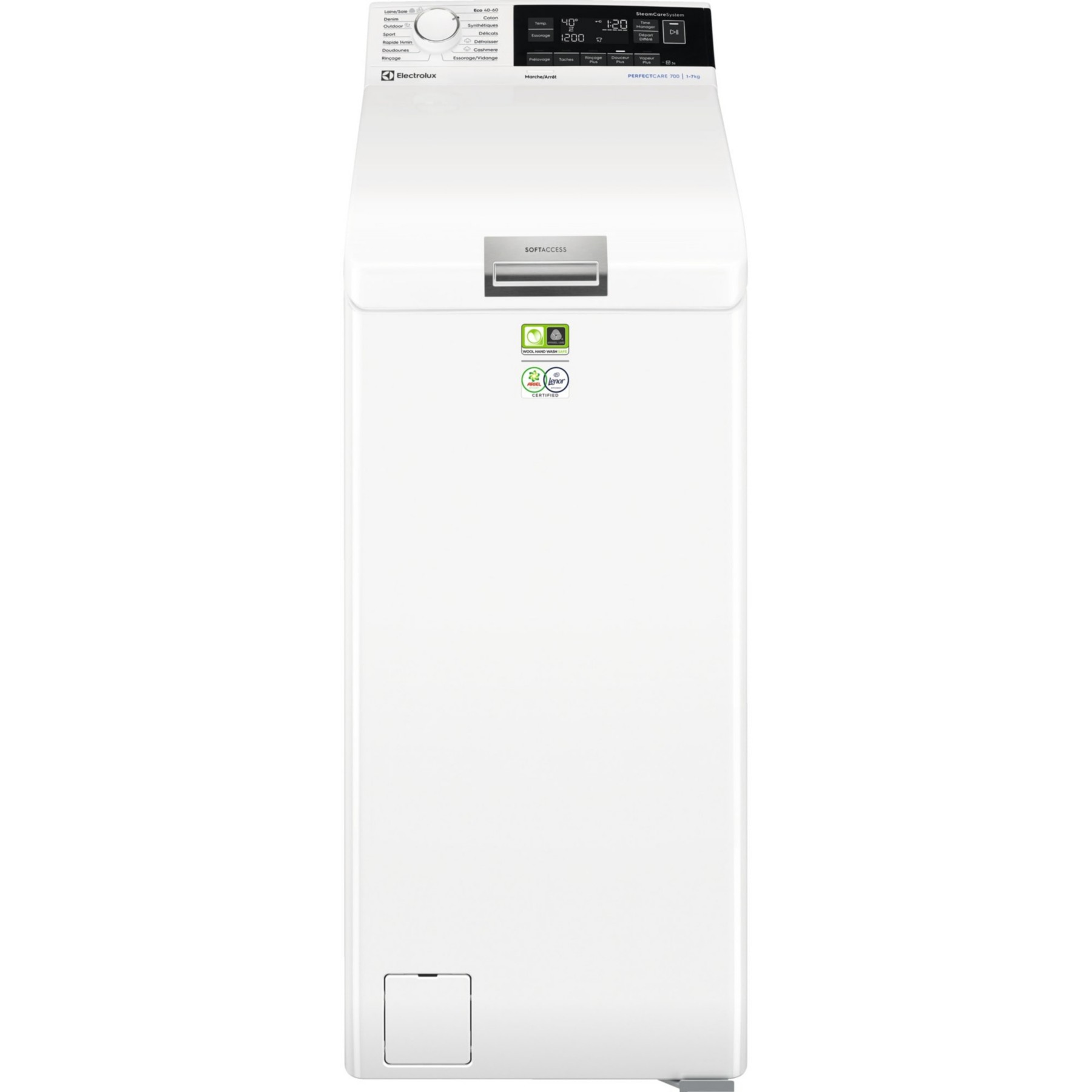 Lave linge top ELECTROLUX EW7T3733BA - 7 kg - 1300 tr/min - Classe A - Moteur induction