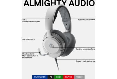 Casque gamer STEELSERIES Arctis Nova 1-white