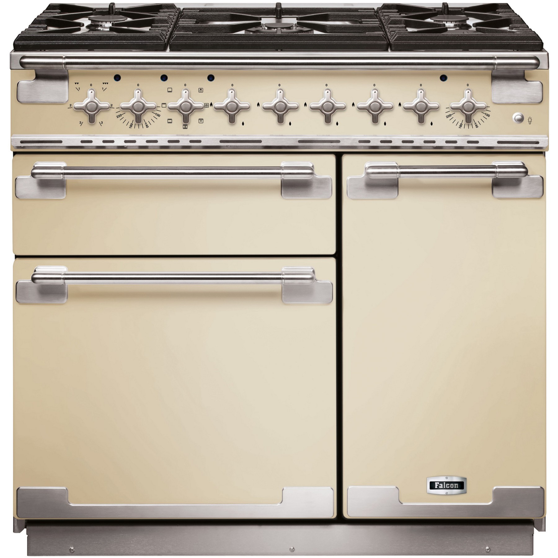 Piano de cuisson gaz FALCON ELISE 90 CREME NICKEL BROSSÉ