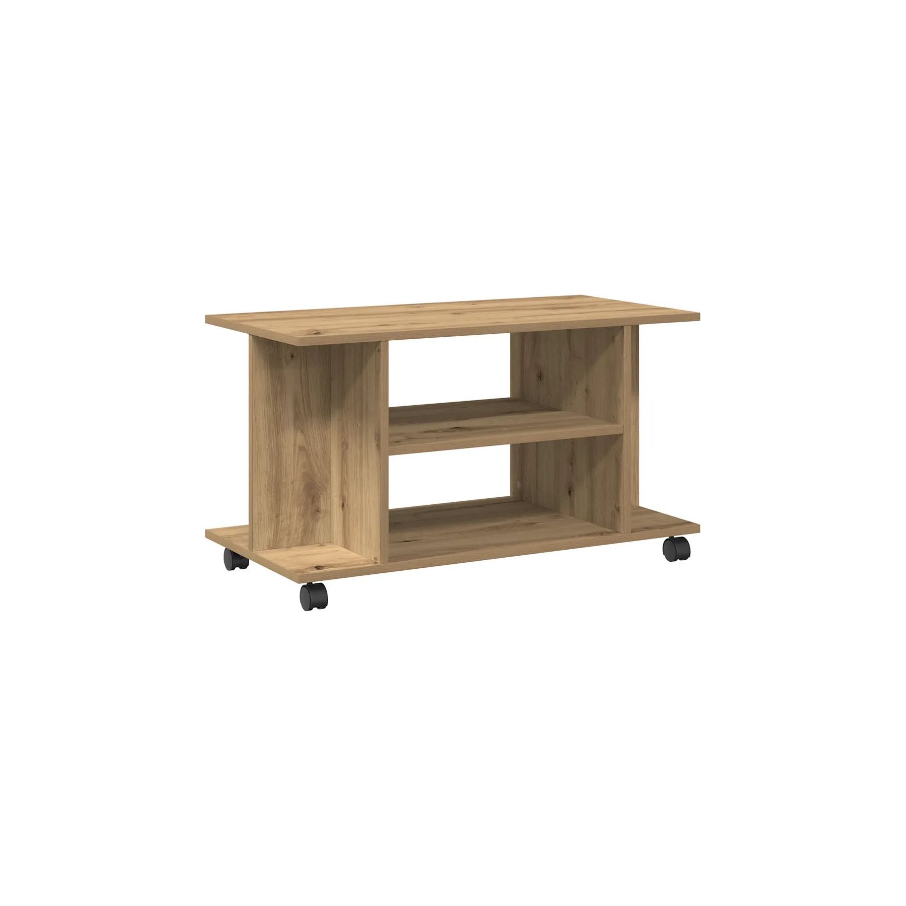 Meuble TV HELLOSHOP26 Meuble TV sur roulettes avec étagères ou