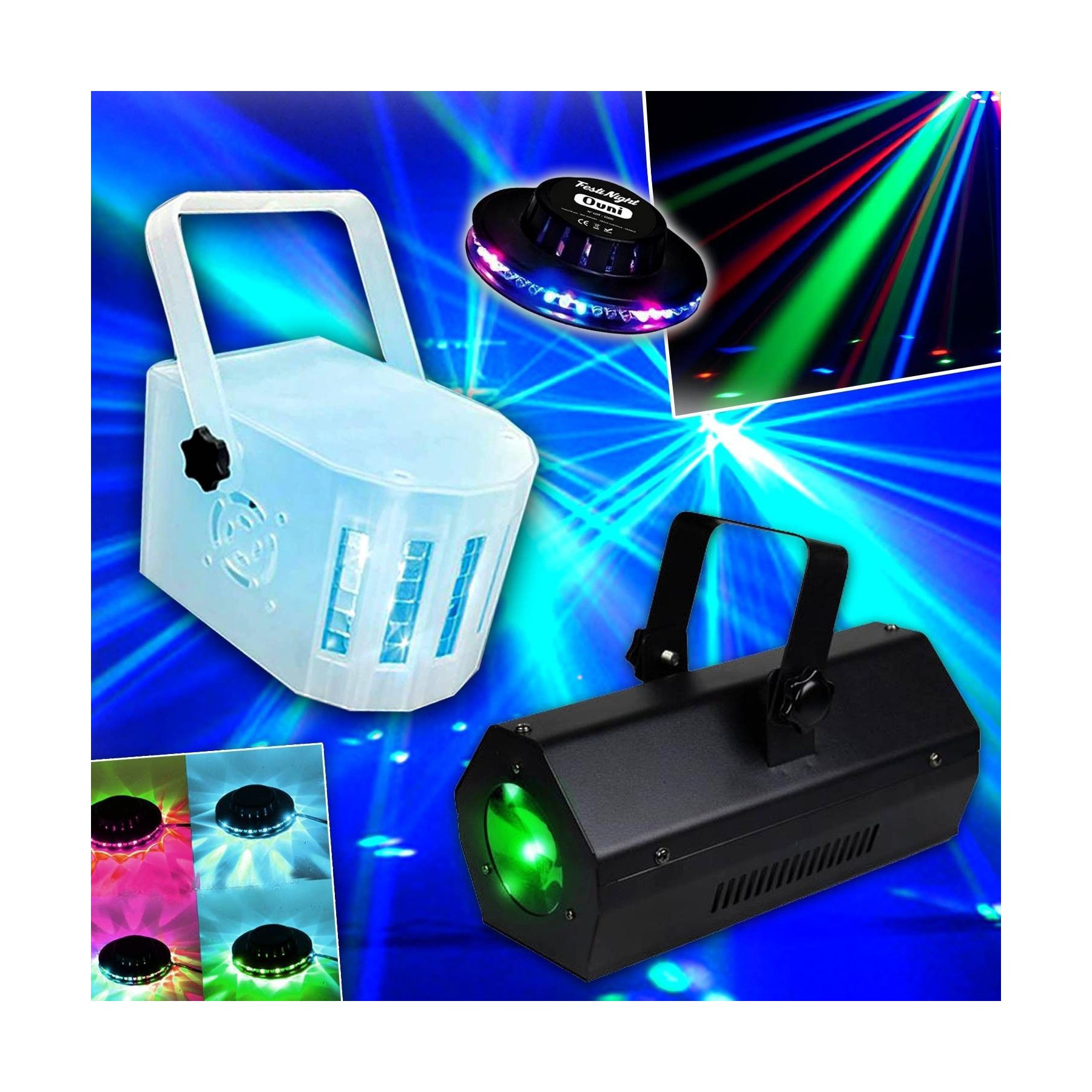 Jeu de lumières LYTOR LUMIÈRE 3 EFFETS OVNI UFO 48 LEDS + 1 DE