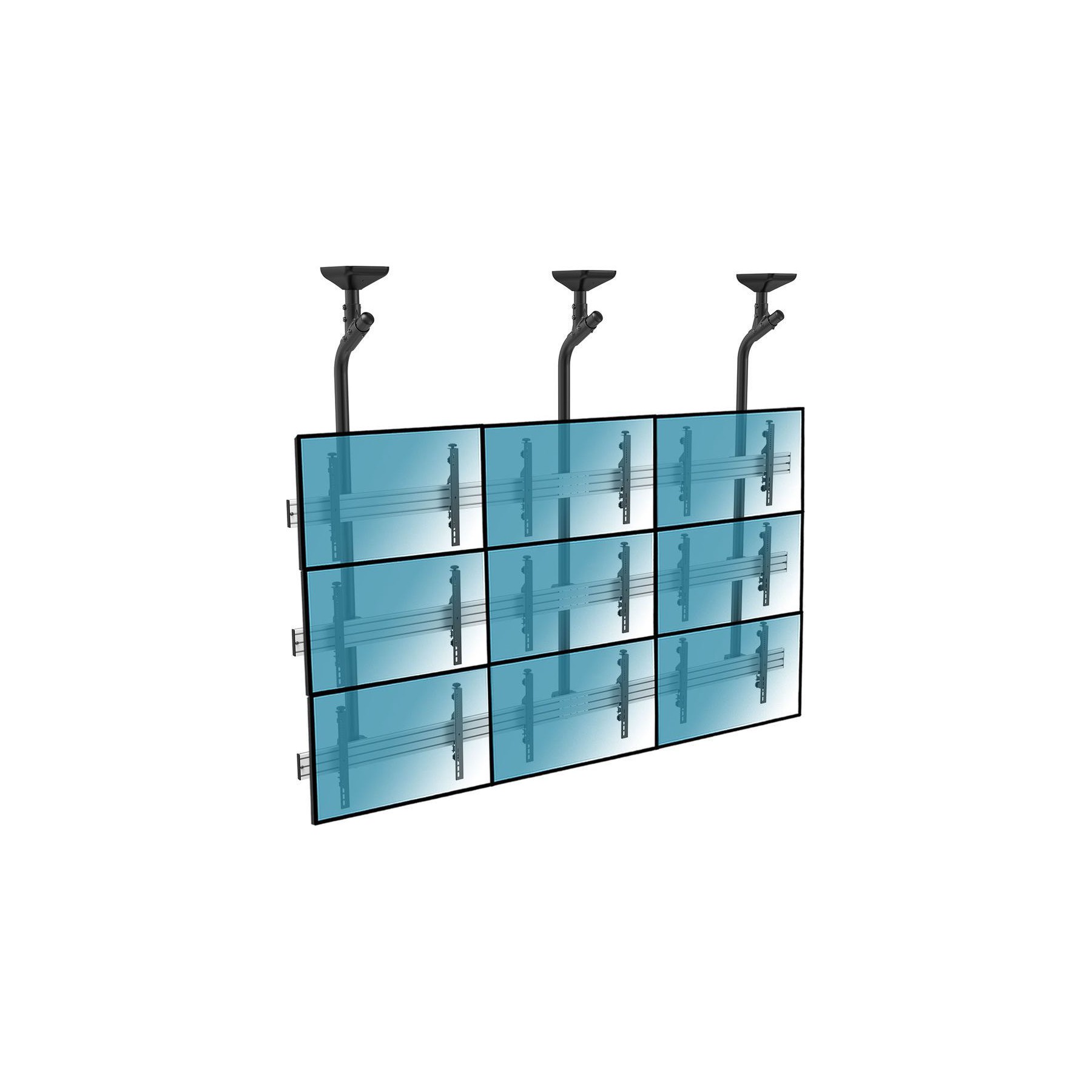 Support plafond TV KIMEX Support plafond pour 9 écrans TV 50"-55"