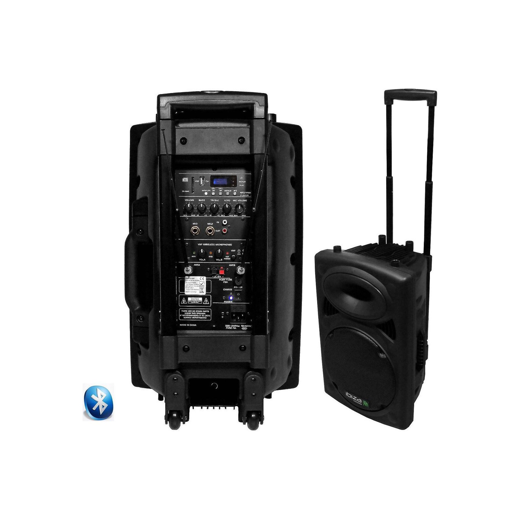 Enceinte sono IBIZA PORT12VHF-BT USB/SD/AUX/MP3/BT