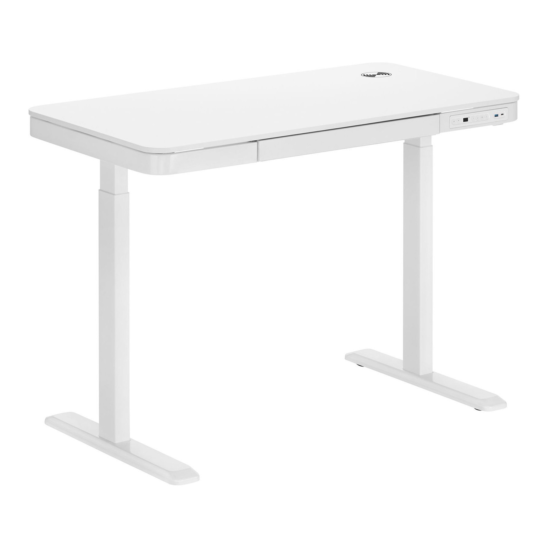 Bureau ergonomique KIMEX motorisé 118x60cm avec tiroir, blanc