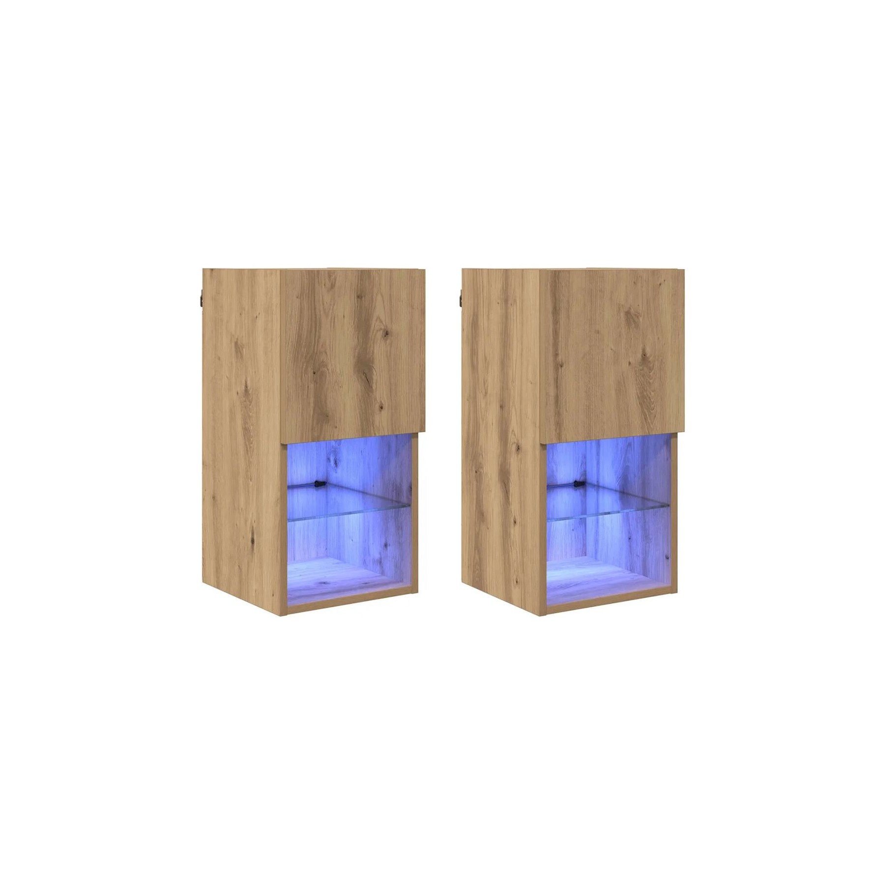 Meuble TV HELLOSHOP26 Lot de 2 meubles TV muraux modernes avec