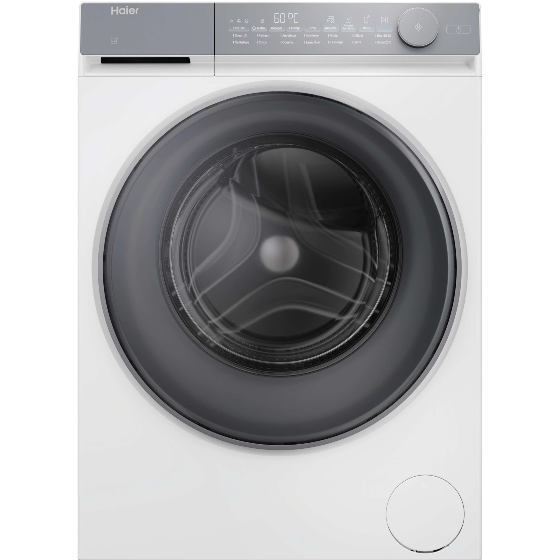 Lave linge hublot HAIER HW100-B14367U-FR - 10 kg - 1400 tr/min - Classe A - Moteur induction direct drive - Connecté