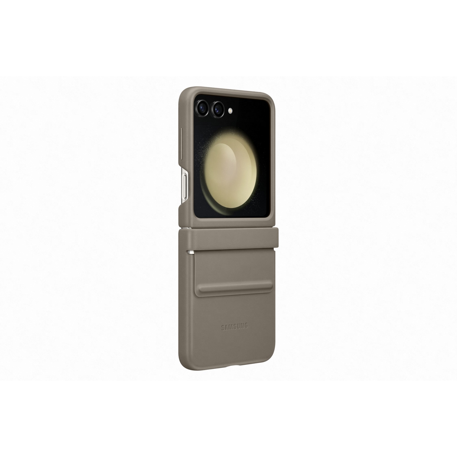 Coque SAMSUNG Z Flip 5 Simili Cuir design Taupe