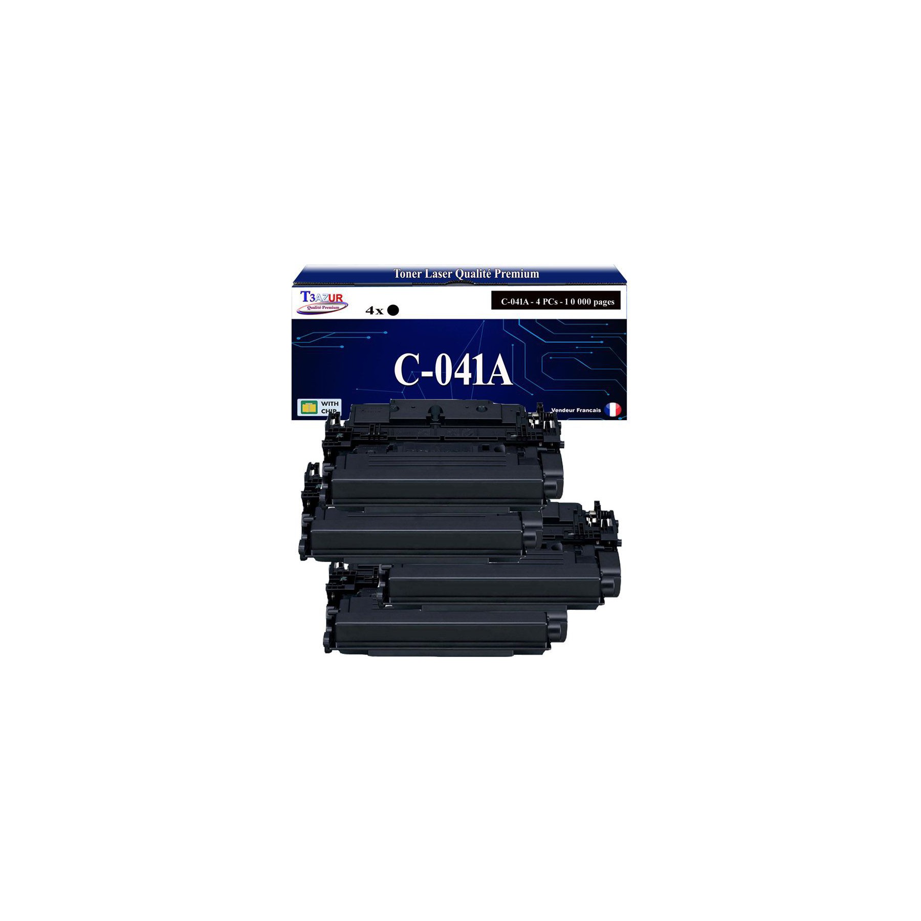 Toner T3AZUR pour Canon LBP312x MF522X MF525X 041 x4