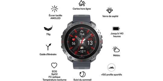 Montre sport POLAR GRIT X2 PRO Stone Grey S-L