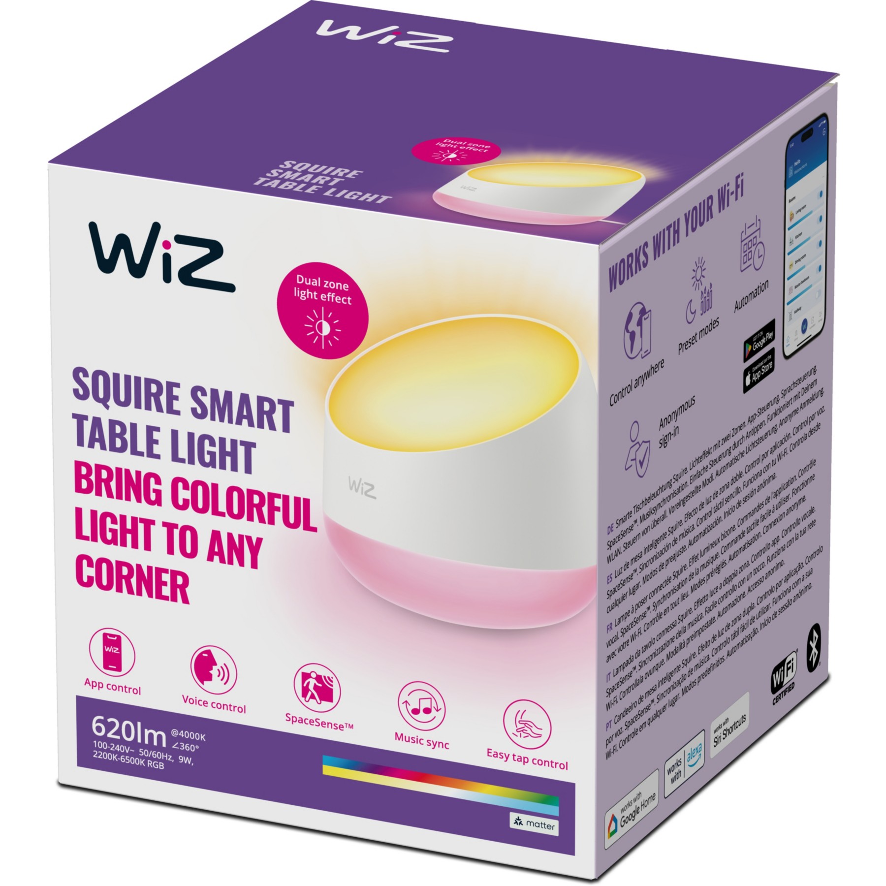 Lampe connectée WIZ SQUIRE Portable 9W RGB