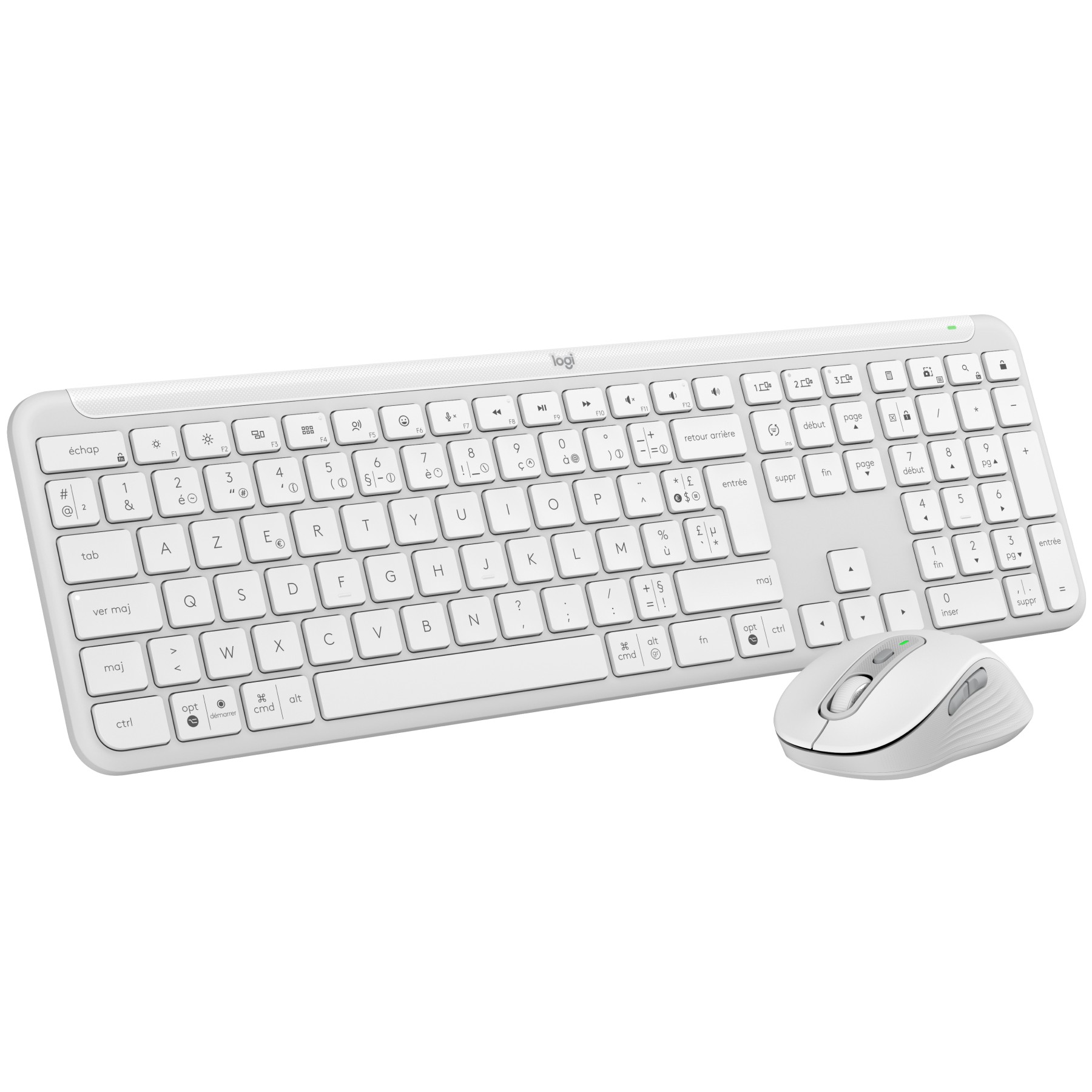 Clavier + Souris LOGITECH MK950 Signature Slim Bluetooth Blanc