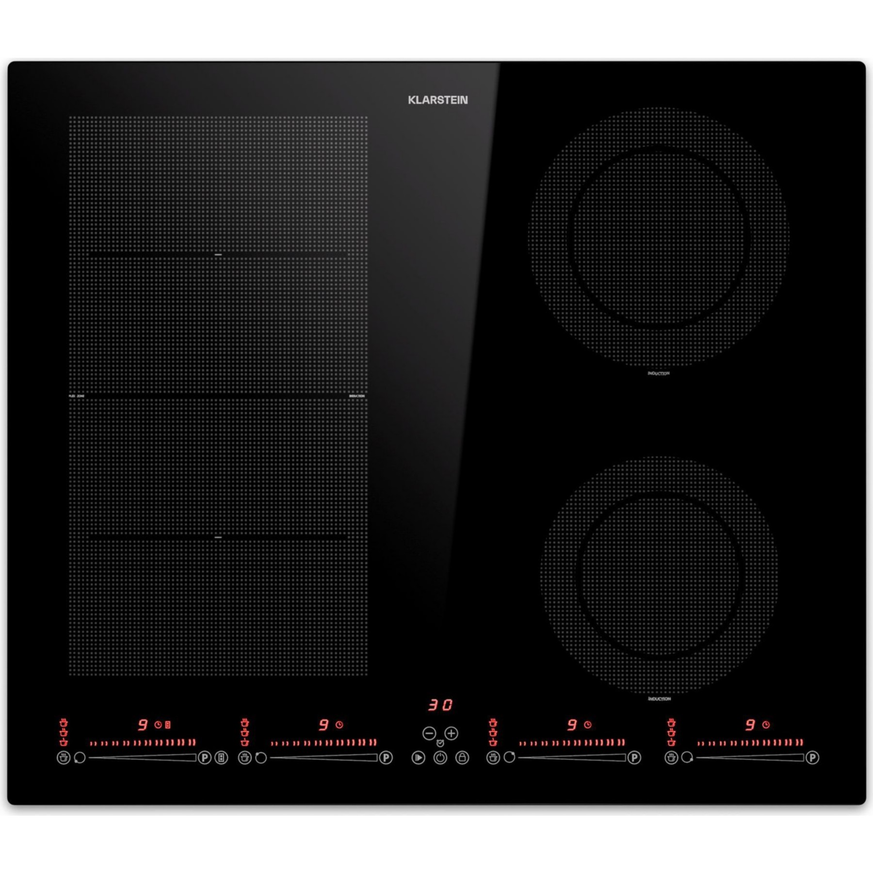 Plaque induction KLARSTEIN Masterzone 60 Flex 4 zones 9600W noire