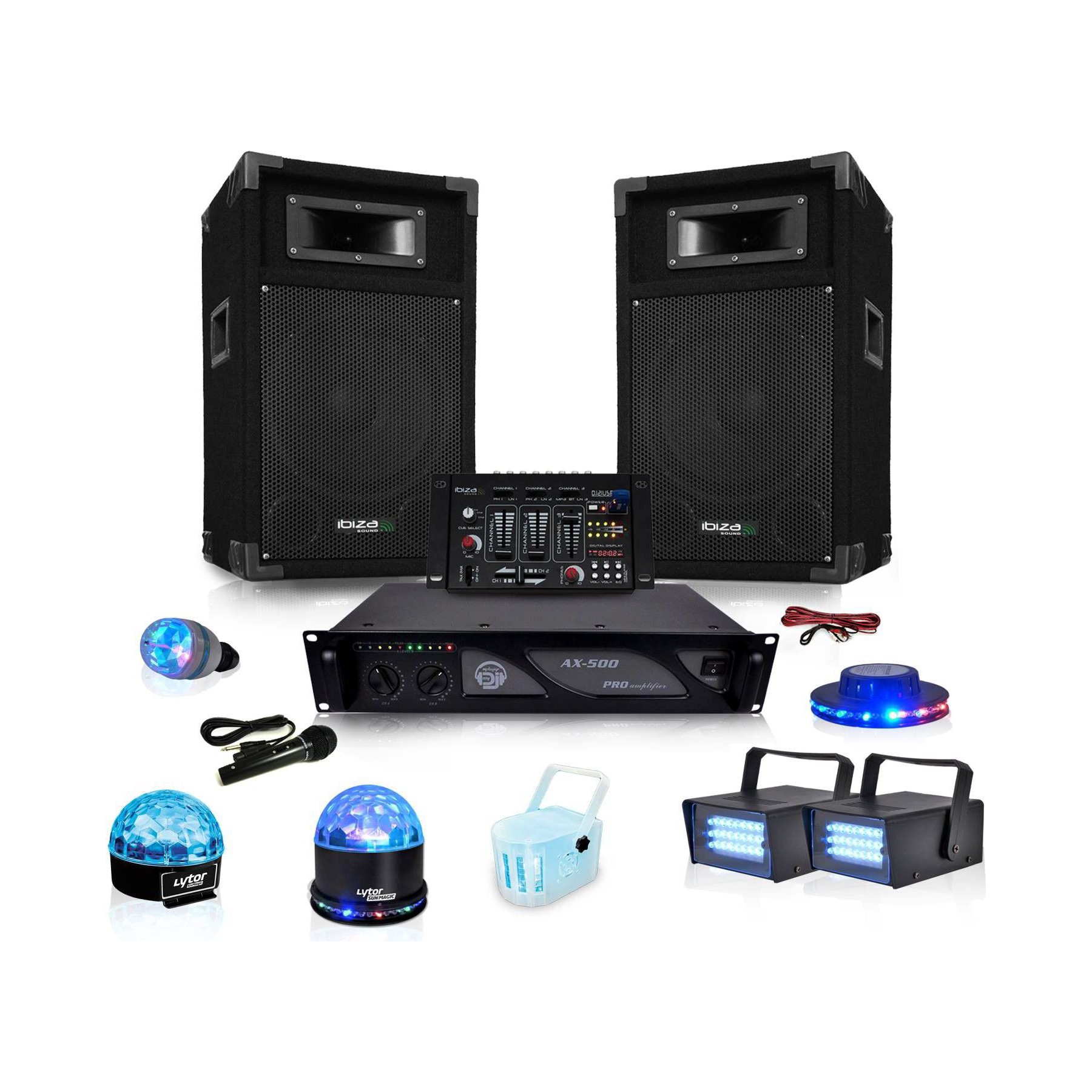 Pack sono MYDEEJAY Pack complet 7 jeux de lumière+pack sono