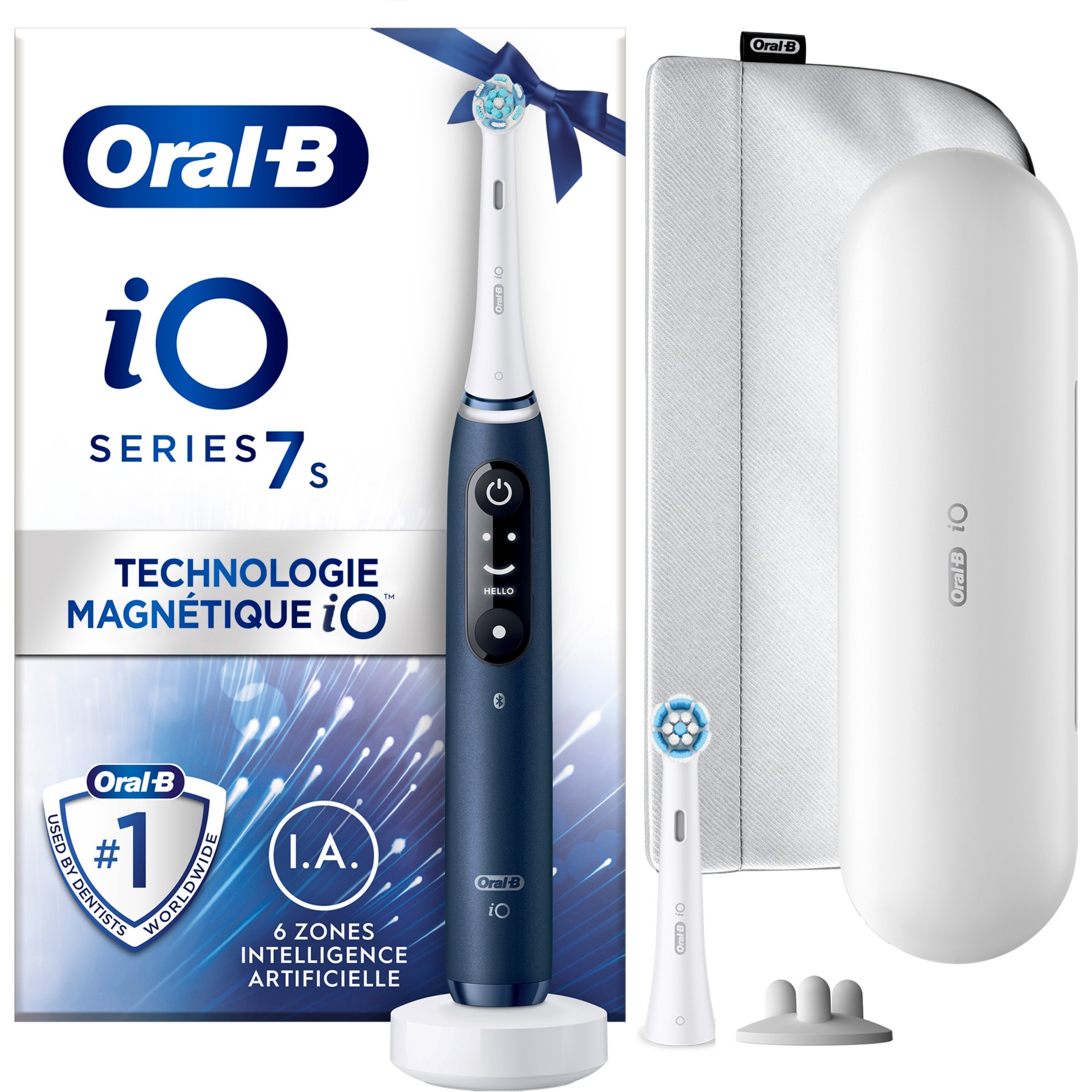 Brosse à dents électrique ORAL-B IO 7 Bleu saphir edition cadeau Reconditionné