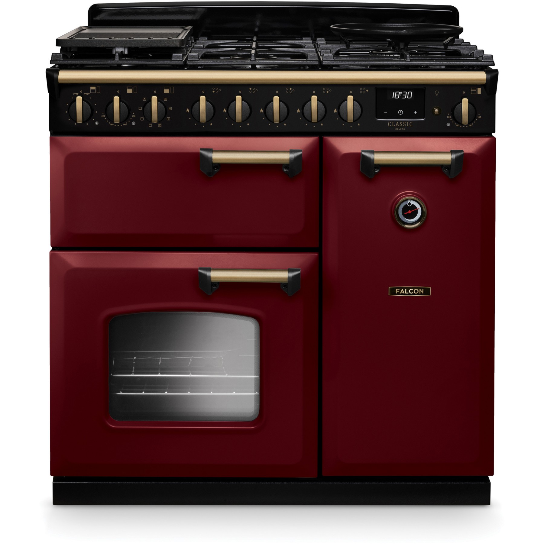 Piano de cuisson gaz FALCON NGC TAB GAZ 90 CM BORDEAUX LAITON ANTIQU