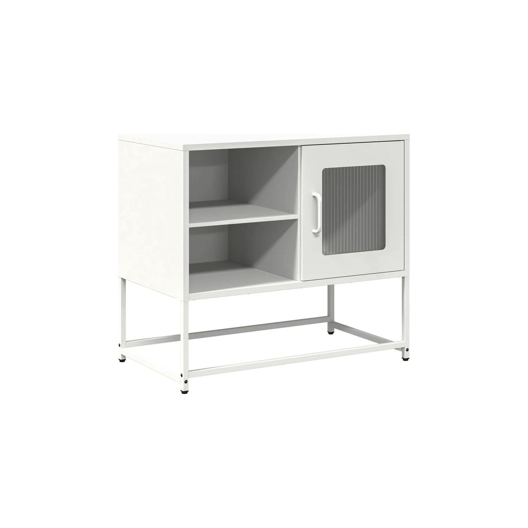 Meuble TV HELLOSHOP26 Meuble TV blanc avec grand espace de ran