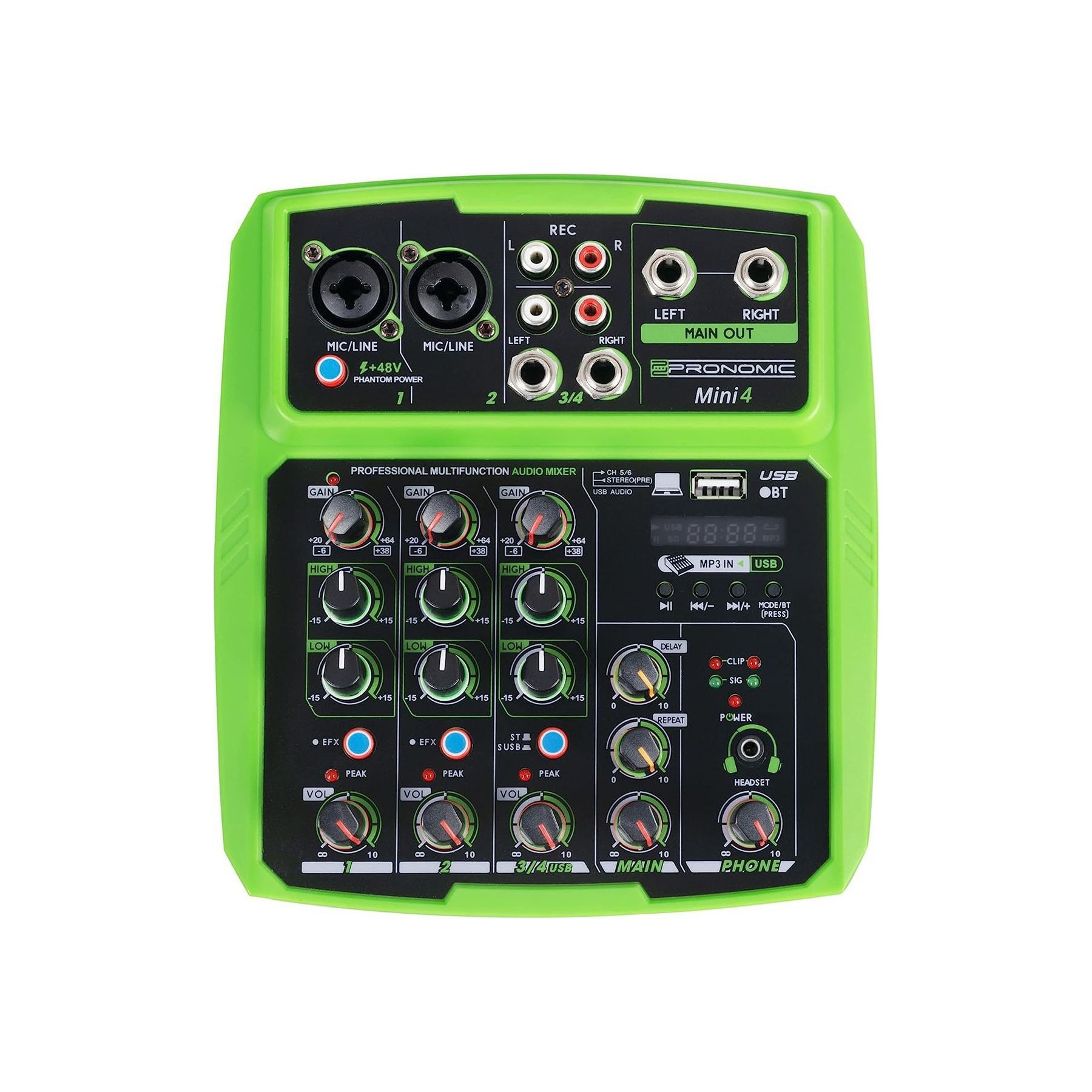 Table de mixage PRONOMIC MINI4 USB à 4 canaux Récepteur Bluetooth