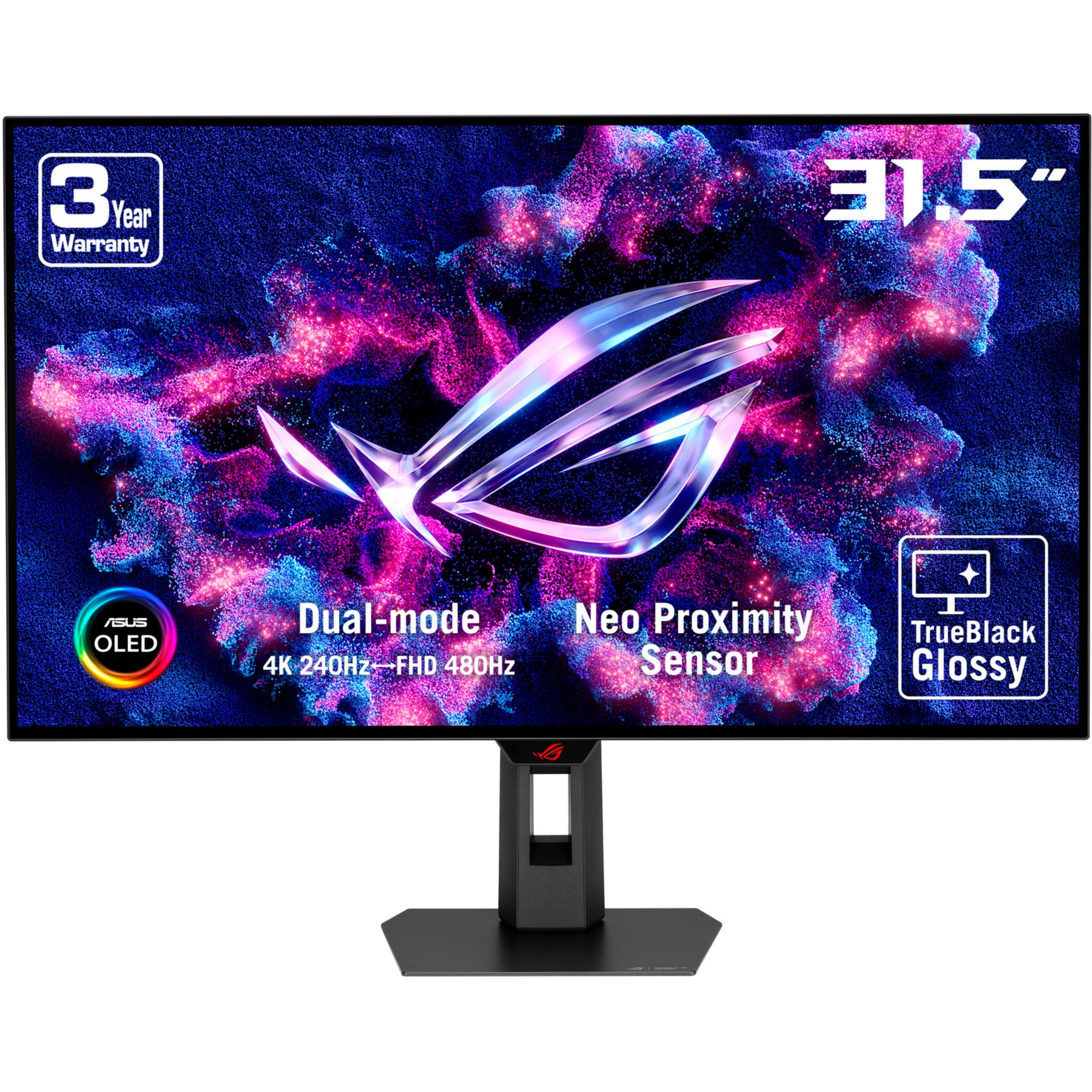 Ecran PC Gamer ASUS ROG XG32UCWMG 32'' 4K Dual mode 240Hz/480Hz OLED HDR True black 400 AMD FreeSync/Nvidia G-Sync