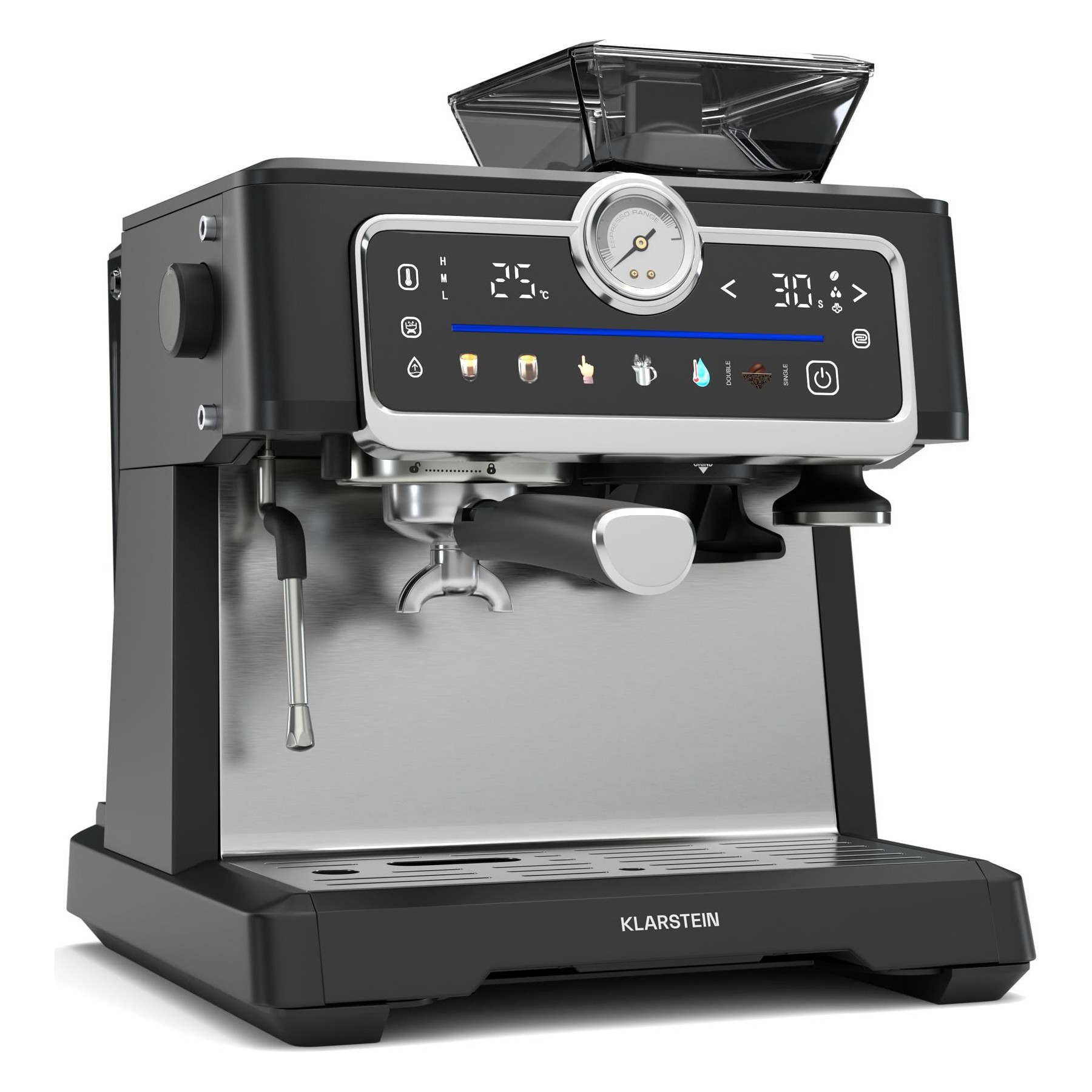 Machine à expresso KLARSTEIN GrandPresso 20 bars 1350 W Broyeur