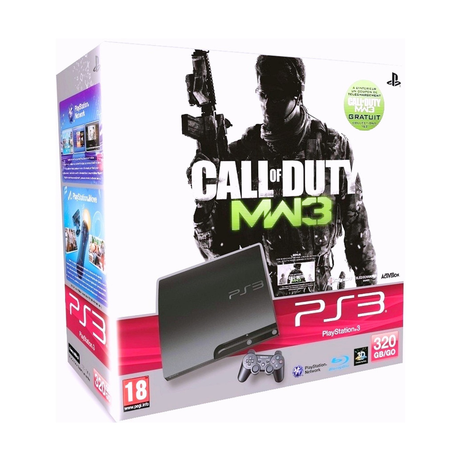 Console SONY PS3 320Go Noire+COD MW3+DLC Reconditionné