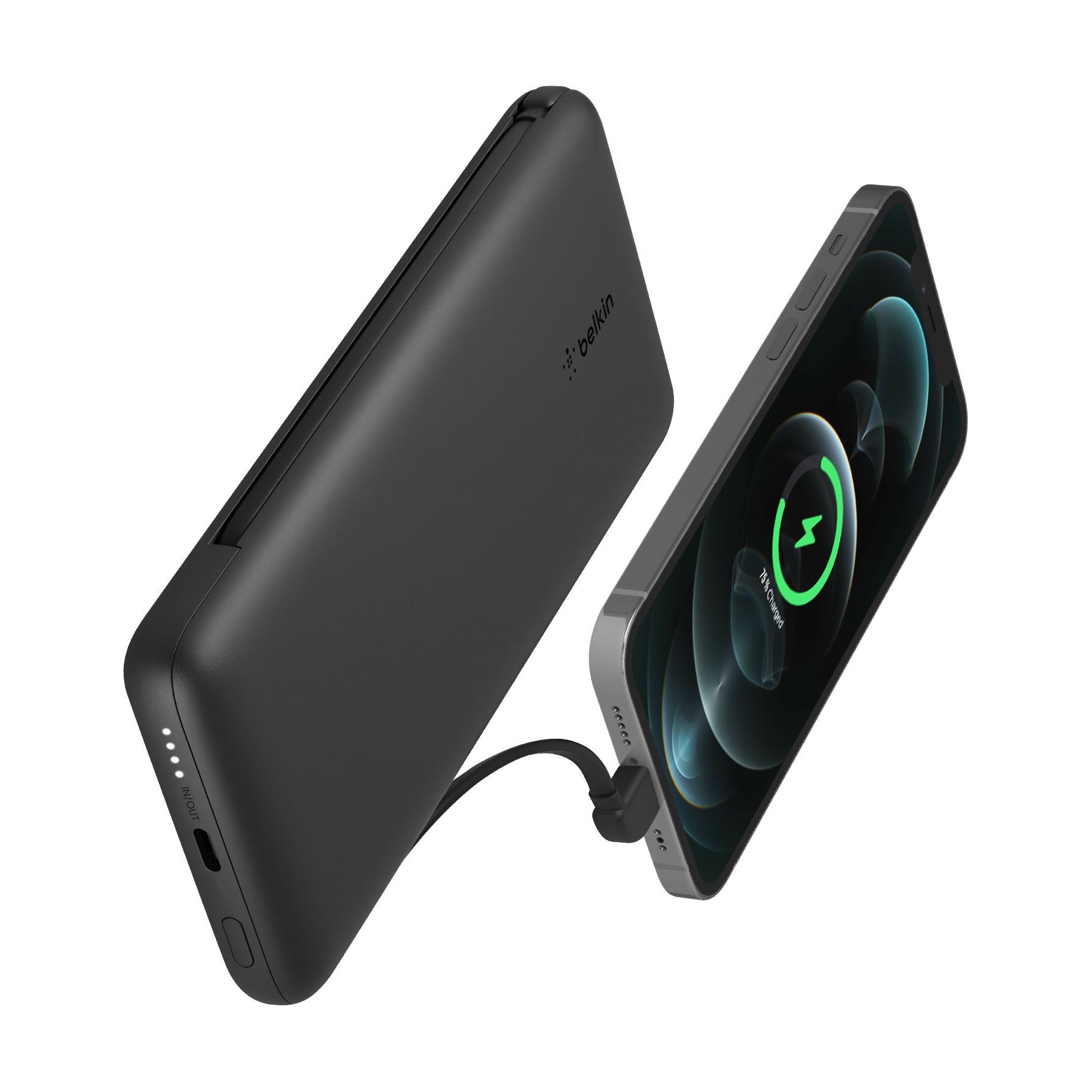 Batterie externe BELKIN Powerbank 10000mAh USB C + Câbles Noir