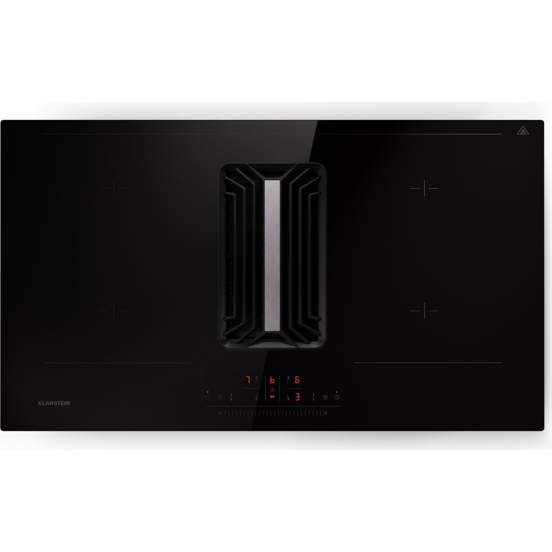 Plaque induction aspirante KLARSTEIN AirJet 90 avec hotte 90 cm 754 m³/h noir