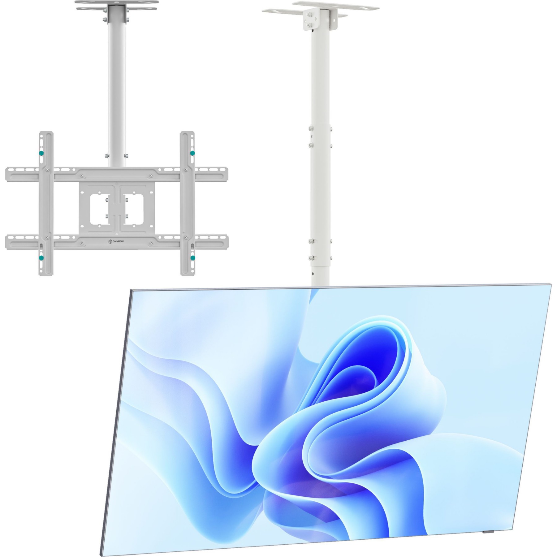Support plafond TV ONKRON Orientable, 32"–80", 68 kg, Blanc N1L-W
