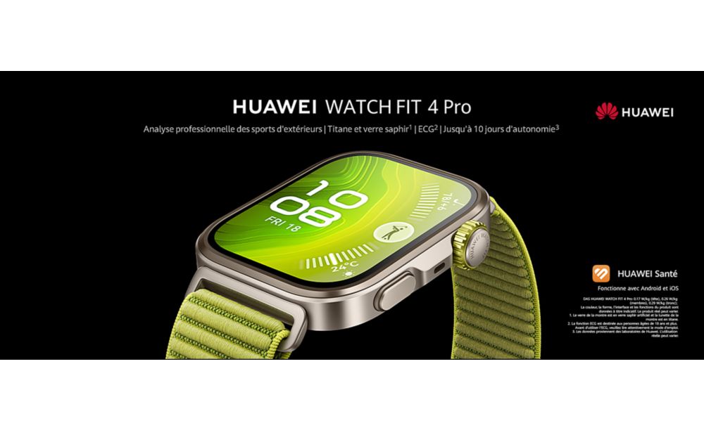 Montre connectée HUAWEI Watch Fit 4 Pro Noir