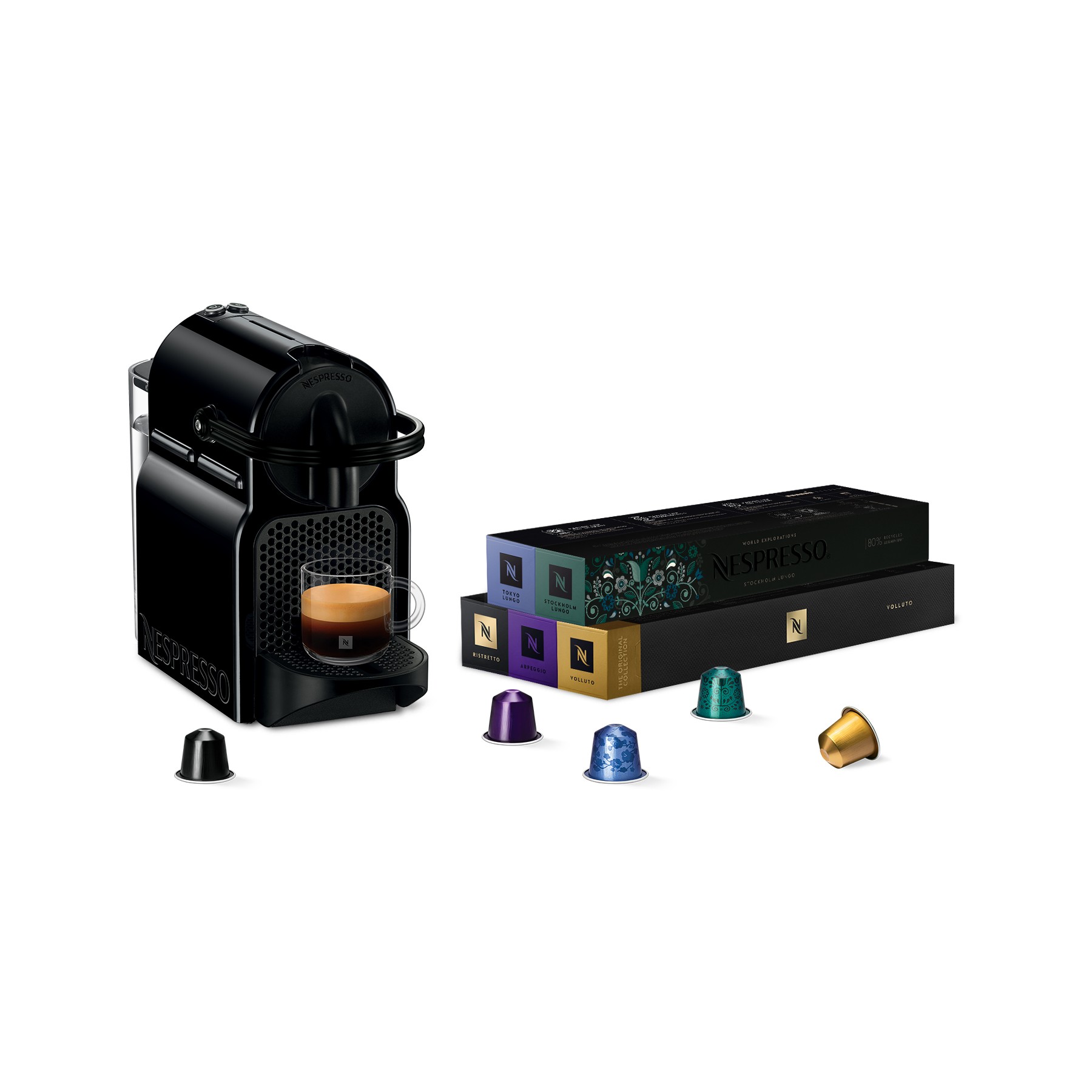 Nespresso DELONGHI NESPRESSO Inissia EN80.B + 50 capsules