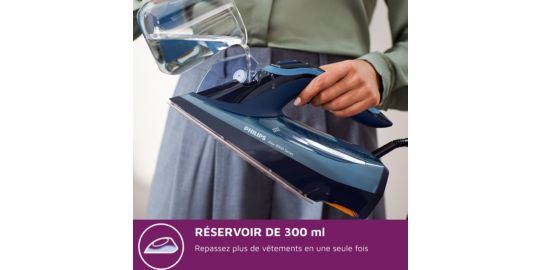 Fer à repasser PHILIPS DST8020/20 fer à vapeur Série 8000 Bleu clair, 3000W