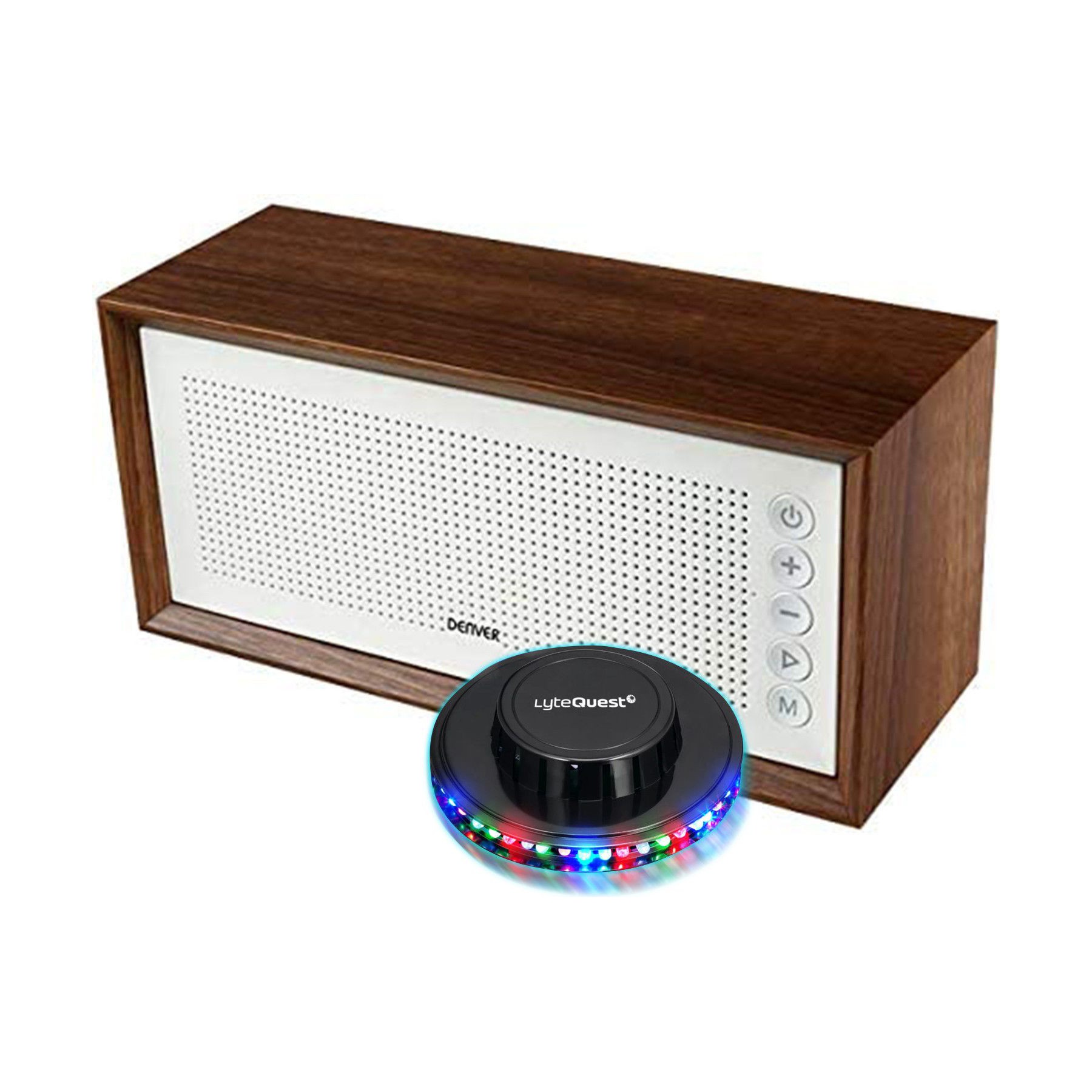Enceinte nomade DENVER BTS-210WHITE 10W Bluetooth LED OVNI 1500