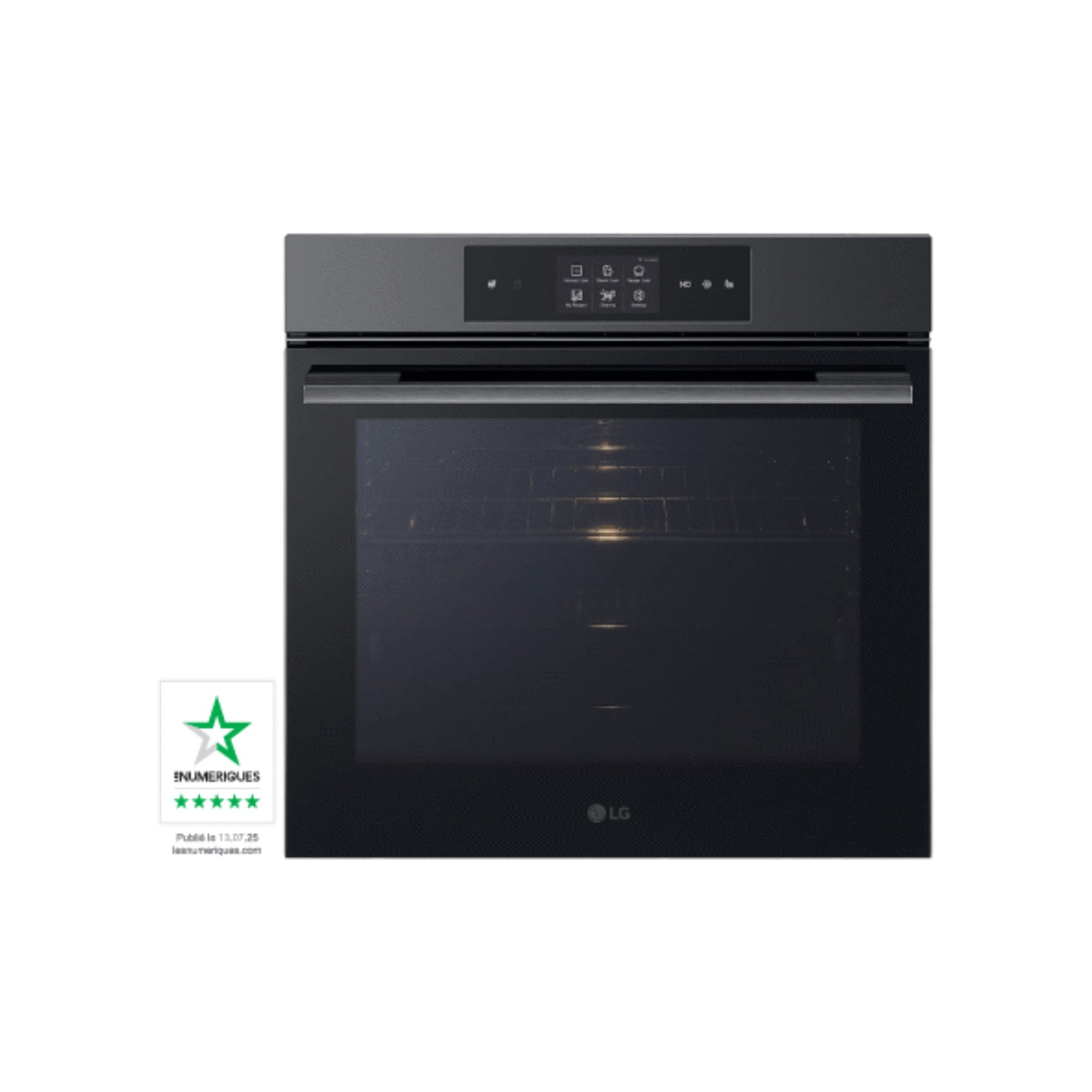 Four encastrable fonction vapeur LG WS9D7673CB - Chaleur tournante - Combiné vapeur - Pyrolyse - Hydrolyse - Porte froide + Micro ondes grill encastrable LG MGBZ2593F