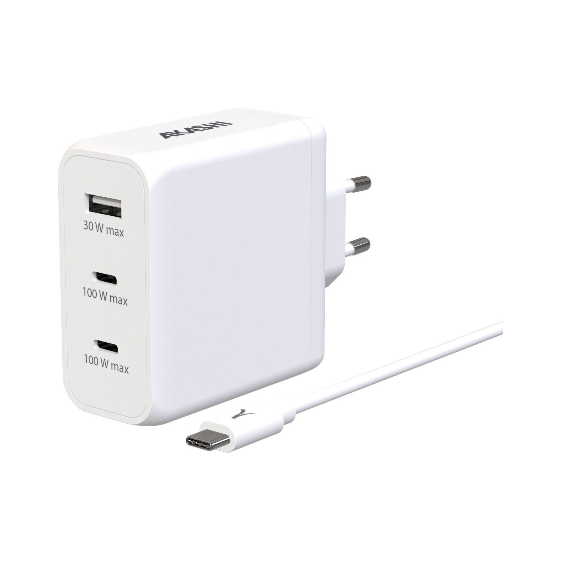 Chargeur AKASHI Akashi Chargeur Secteur 130W 3 USB-C 100