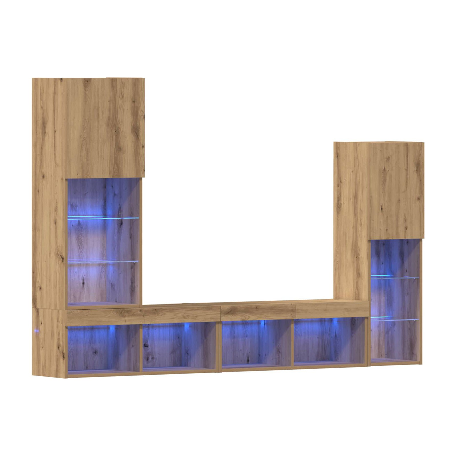 Meuble TV HELLOSHOP26 Meuble TV mural moderne 190,5 x 30 x 132