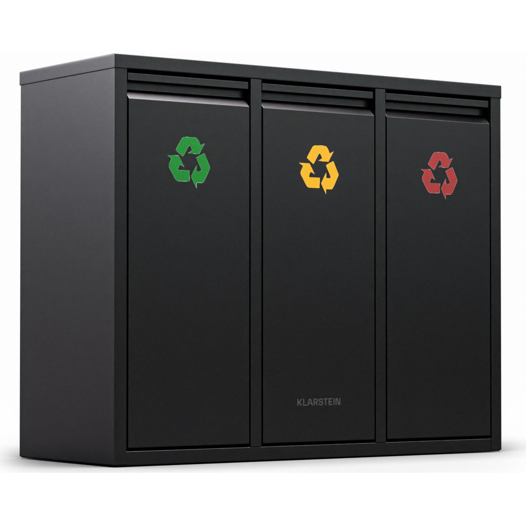 Poubelle de cuisine tri sélectif KLARSTEIN Ordnungshüter 45L 3 bacs murale Noir