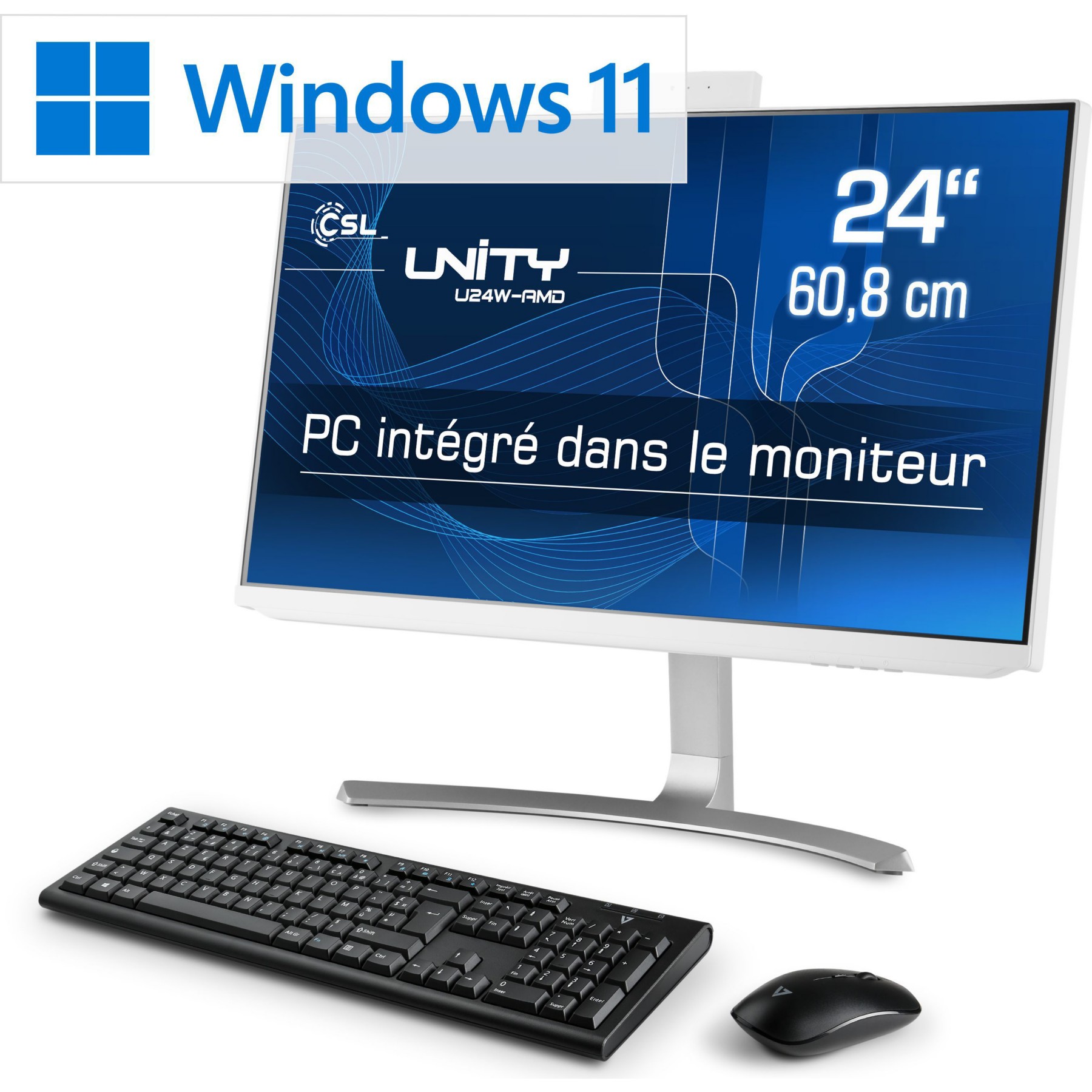 Ordinateur tout-en-un CSL-COMPUTER U24W-AMD/5650GE/1000Go/16Go/Win11Pro