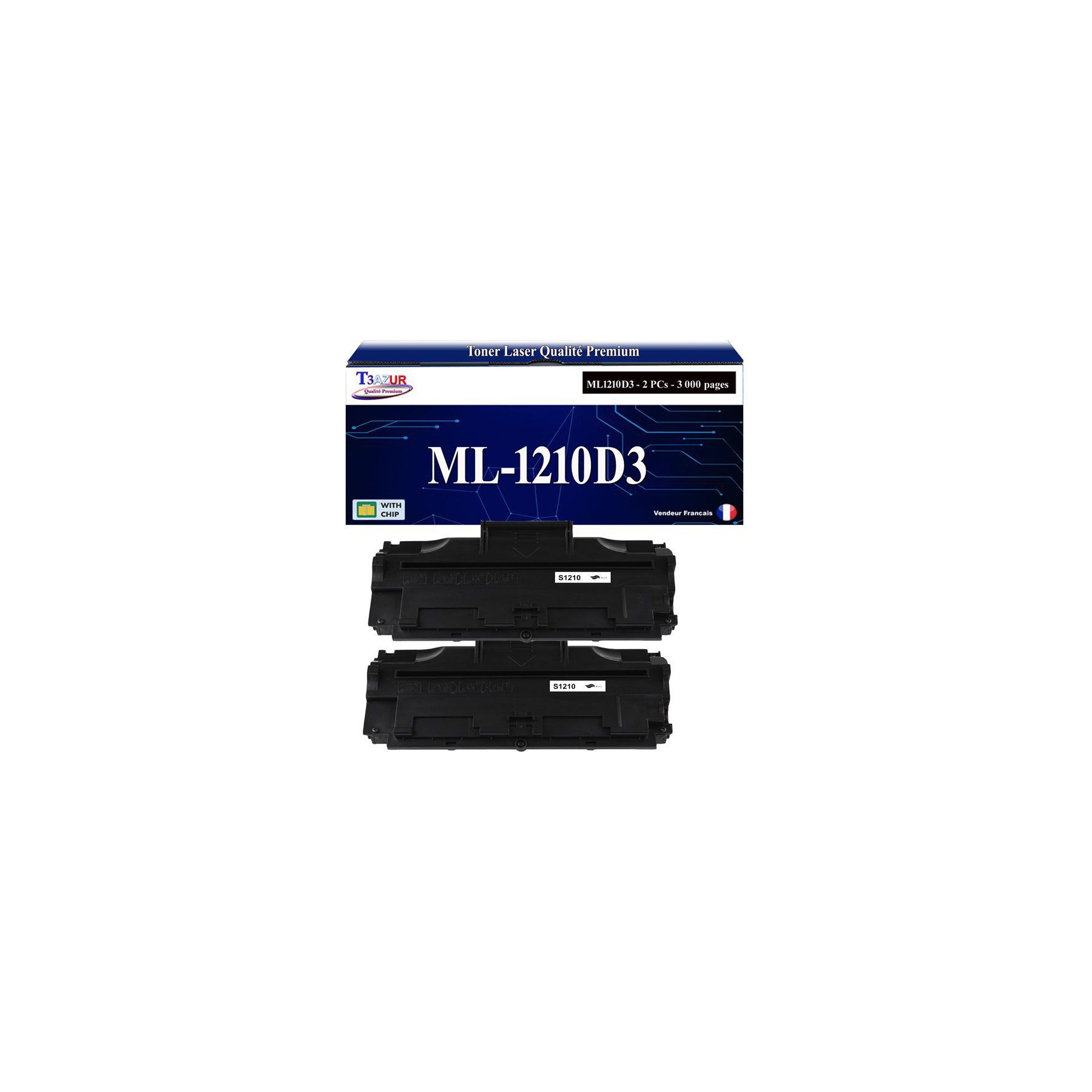 Toner T3AZUR pour Samsung SF530 SF531P ML1210D3 (x2)