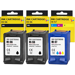 Cartouche d'encre SHOP-STORY Pack Cartouches Compatibles HP 56 57 pou