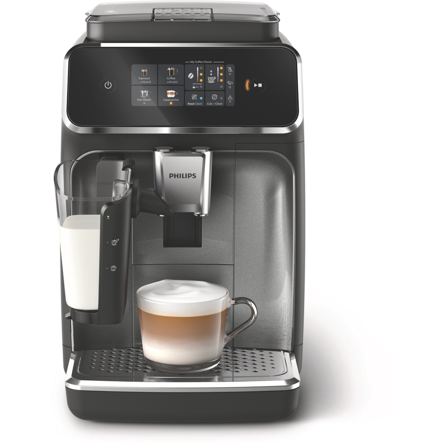 Expresso Broyeur PHILIPS EP2339/10 cafetière à grain LatteGo série 2300, 4 boissons, SilentBrew, Noir