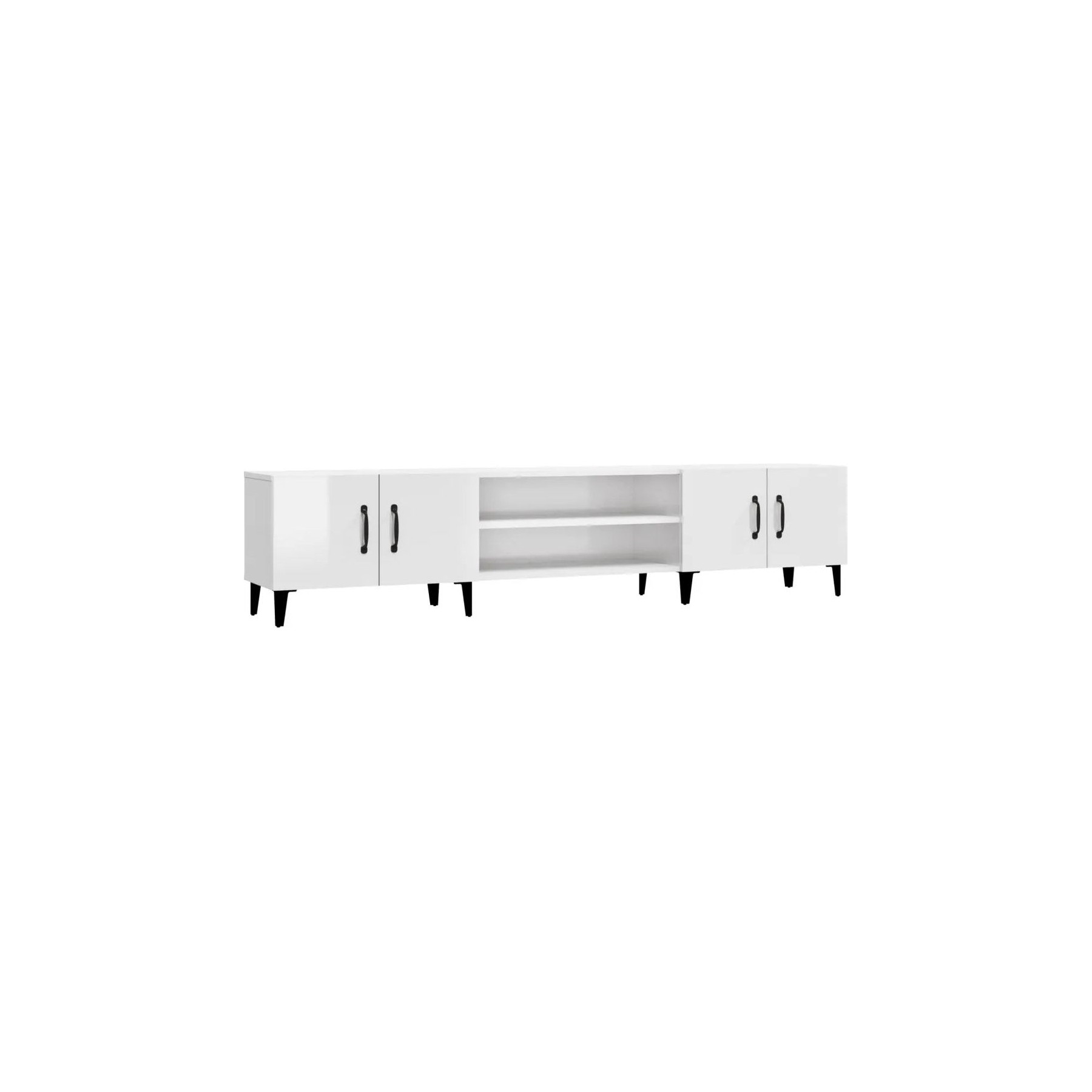 Meuble TV HELLOSHOP26 Meuble TV design épuré rangement 180 x 3