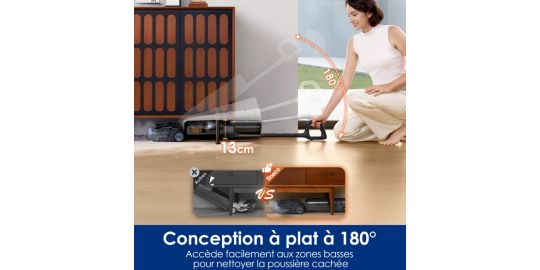 Aspirateur laveur TINECO Floor One S7 Steam inclinable à plat avec fonction vapeur
