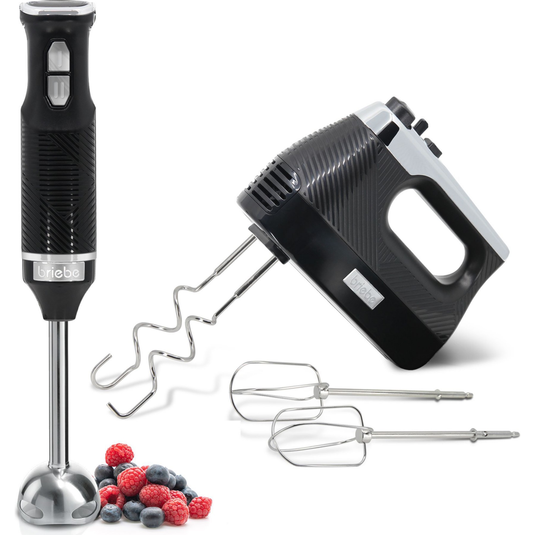 Mixeur BRIEBE Set Mixeur Plongeant+ Batteur,SKT1187BLK