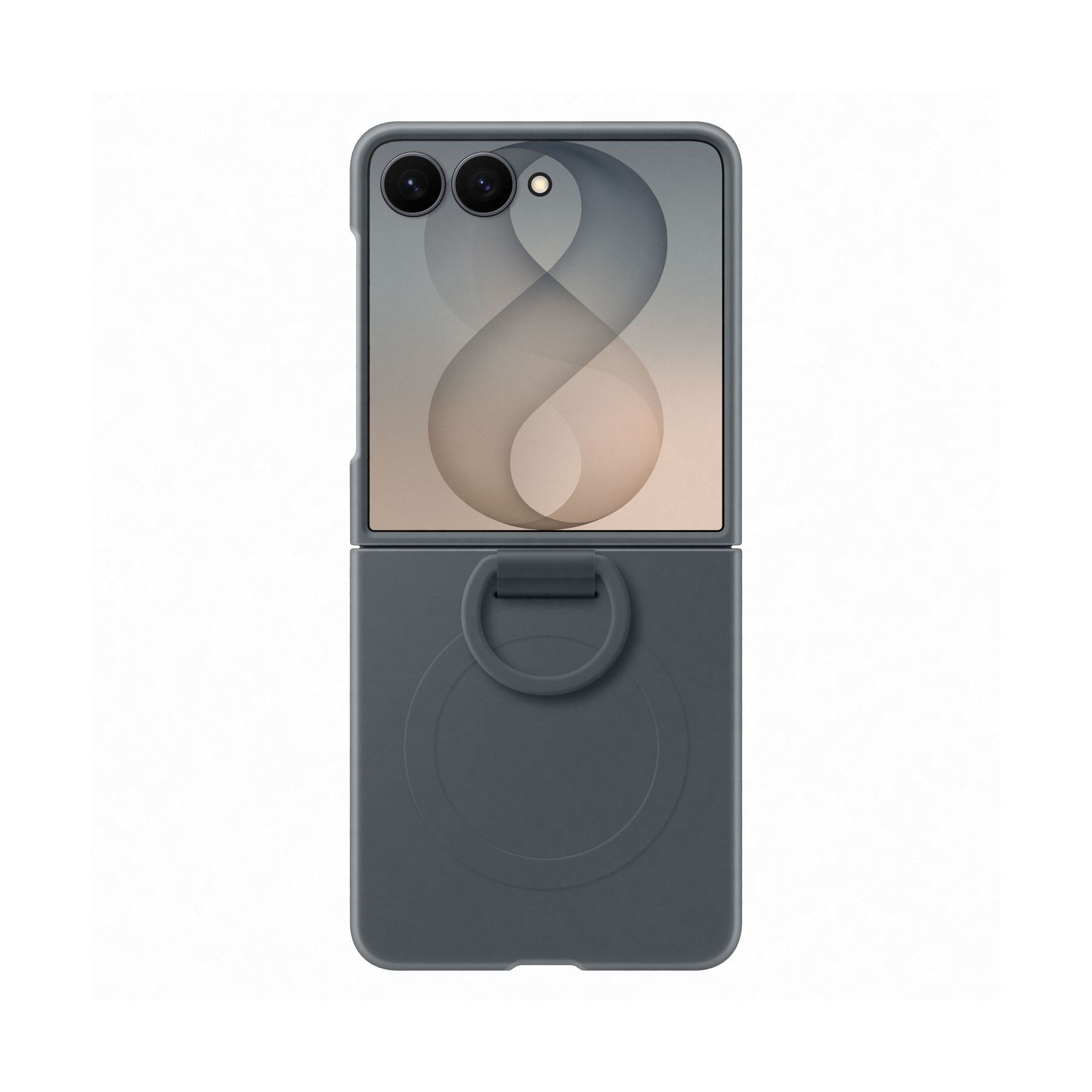Coque SAMSUNG Flip 8 silicone anneau magnétique Noir