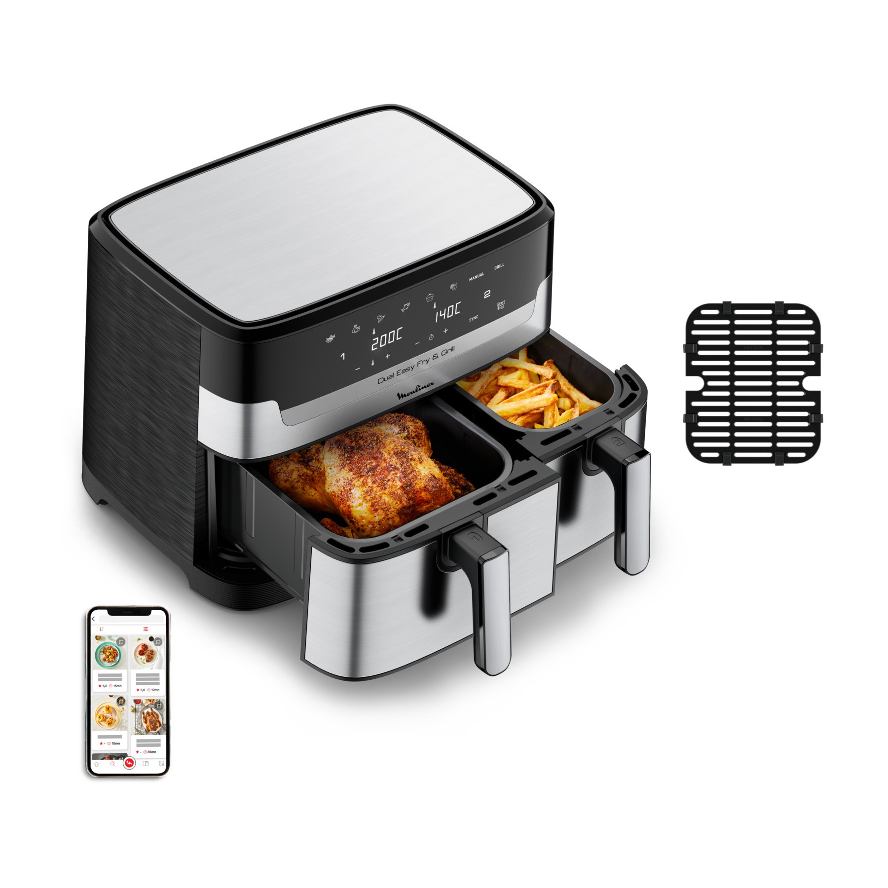 Friteuse sans huile MOULINEX Easy Fry and Grill Dual XXL 8,3L  EZ905D20
