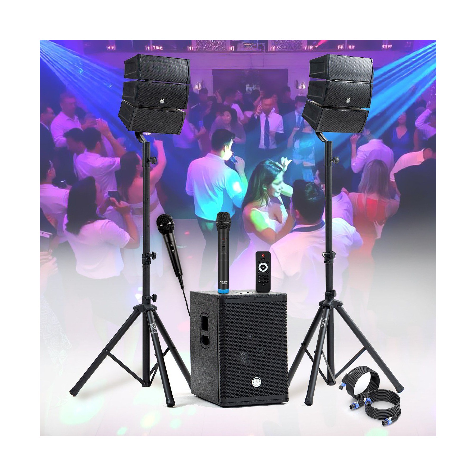 Pack sono BM SONIC Pack Sono DJ complet 1000W BM SONIC, 2 E