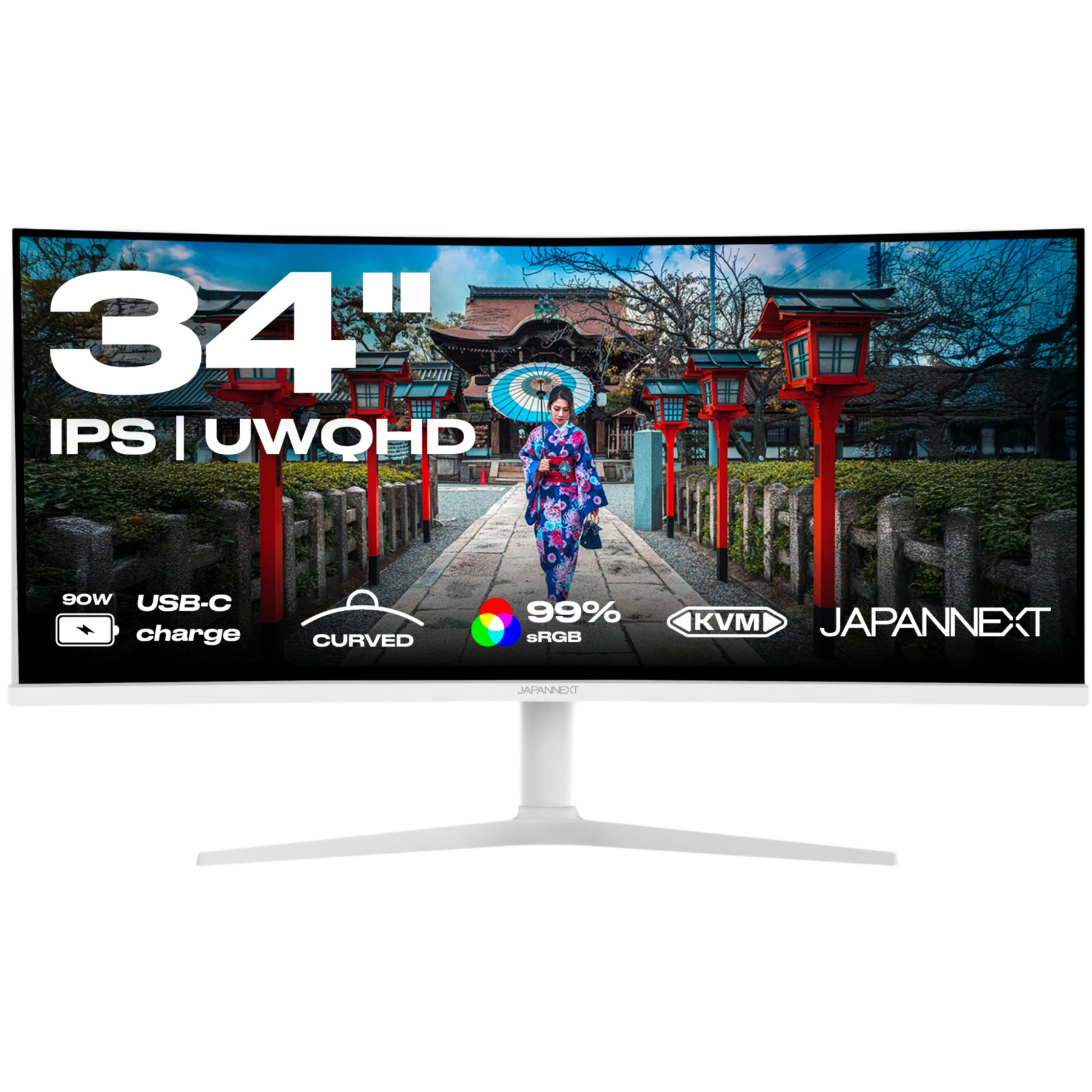 Ecran PC JAPANNEXT JN-IPS34Q-HC6-W 34'' IPS UWQHD HDR USB-C 90W KVM