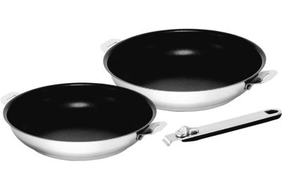 Batterie de cuisine KITCHEN FUN Move-On 2 poeles diam24-28cm + 1 manche