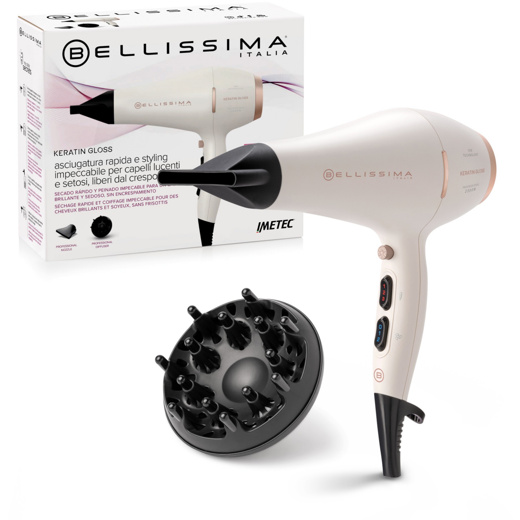 Sèche cheveux professionnel BELLISSIMA Keratin Gloss